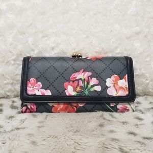 Black and Red Floral Clutch/Purse/Wallet
